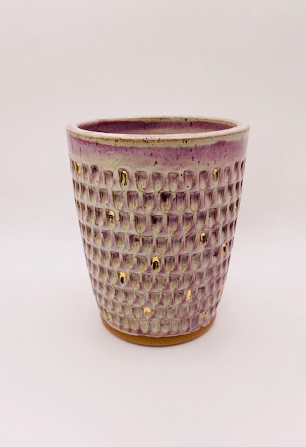 Medium Carved Vessel with Gold