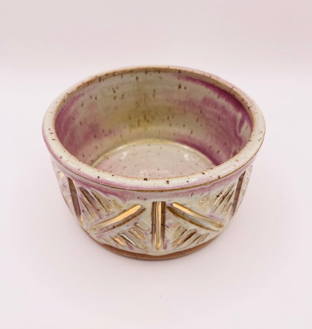 Small Carved Bowl with Gold