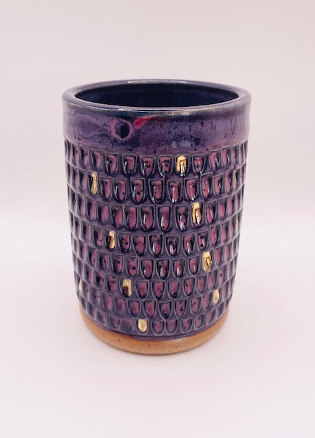 Carved Plum Cup with Gold