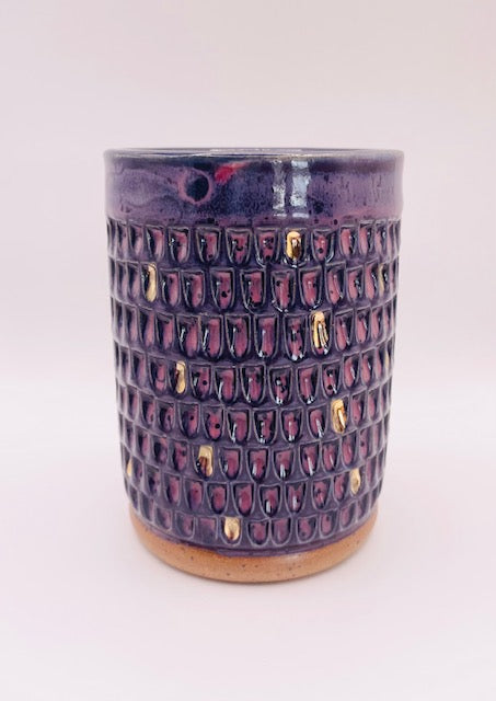 Carved Plum Cup with Gold