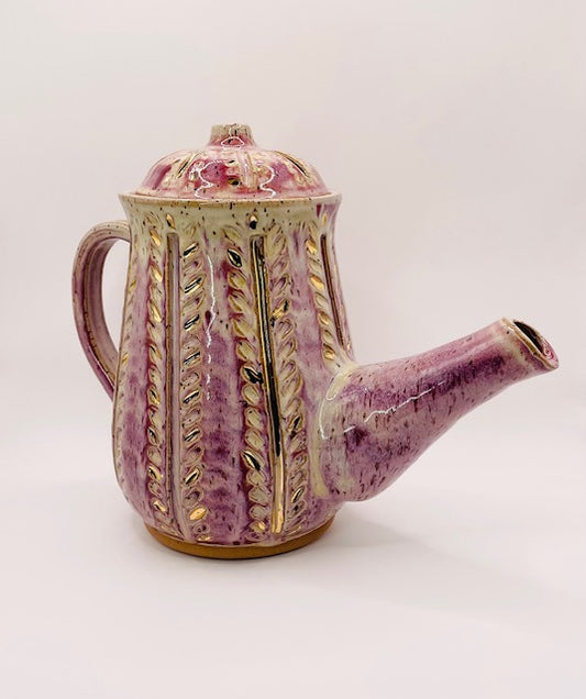 Carved Teapot with Gold