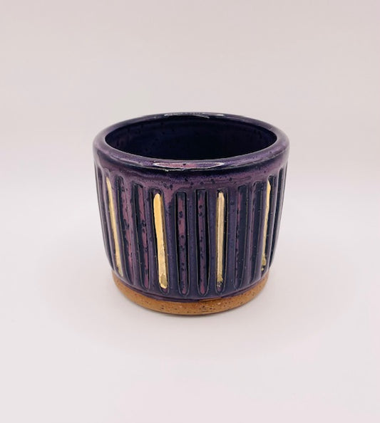 Carved Plum Tumbler with Gold