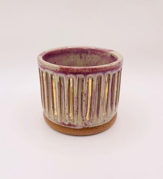 Carved Raspberry Tumbler with Gold